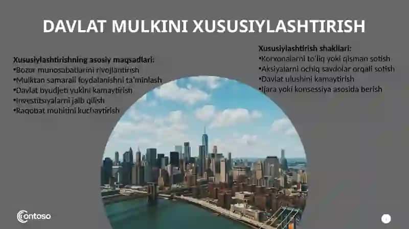 Davlat mulkini xususiylashtirish 3