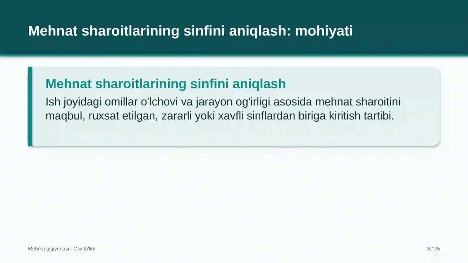 maktabgacha ta'lim tashkilotlarida mehnat sharoitlarining sinfini aniqlash 7644 3