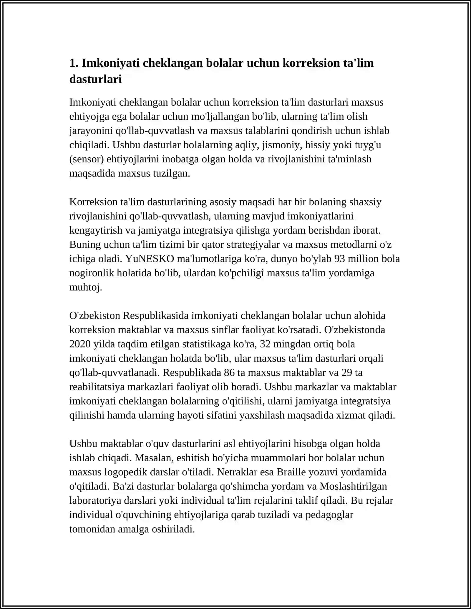 IMKONIYATI CHEKLANGAN BOLALARGA KORREKSION YORDAMNI TASHKIL ETISH 3