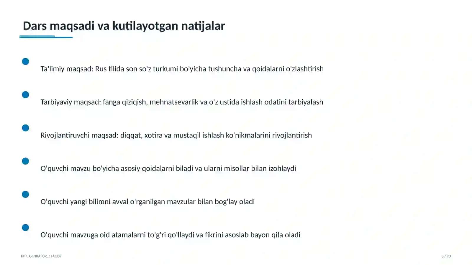 Rus tilida son so'z turkumi (6-sinf) 3