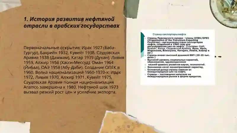 История развития экспорта нефти в арабских государствах 3