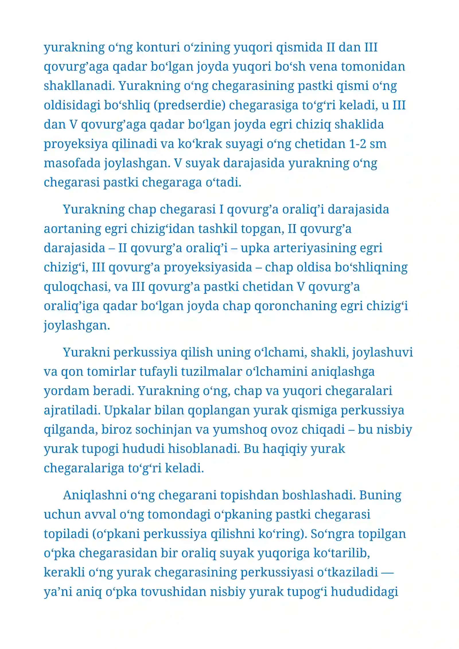 Yurak qon-tomir kasalligi bilan bemorlarni tekshirish usullari. Yurak perkussiyasi 3
