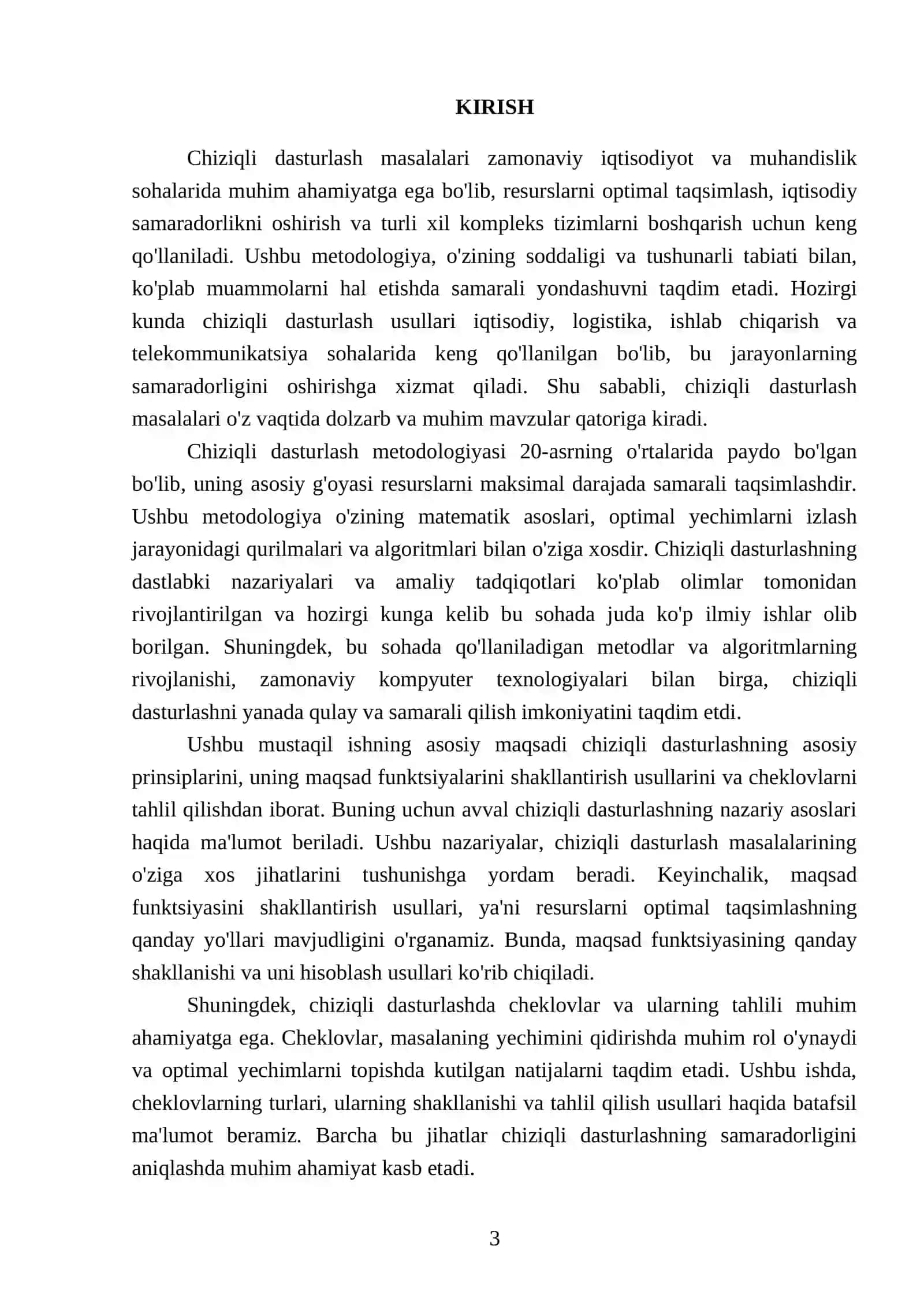 Chiziqli dasturlash masalalari 3