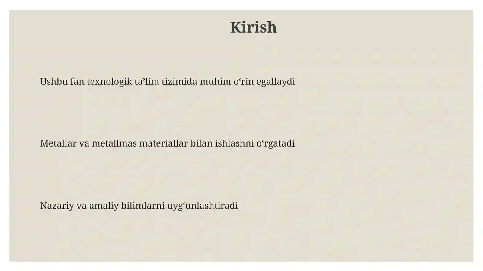 Metallar va metallmas buyumlarni o‘qitish metodikasi 3