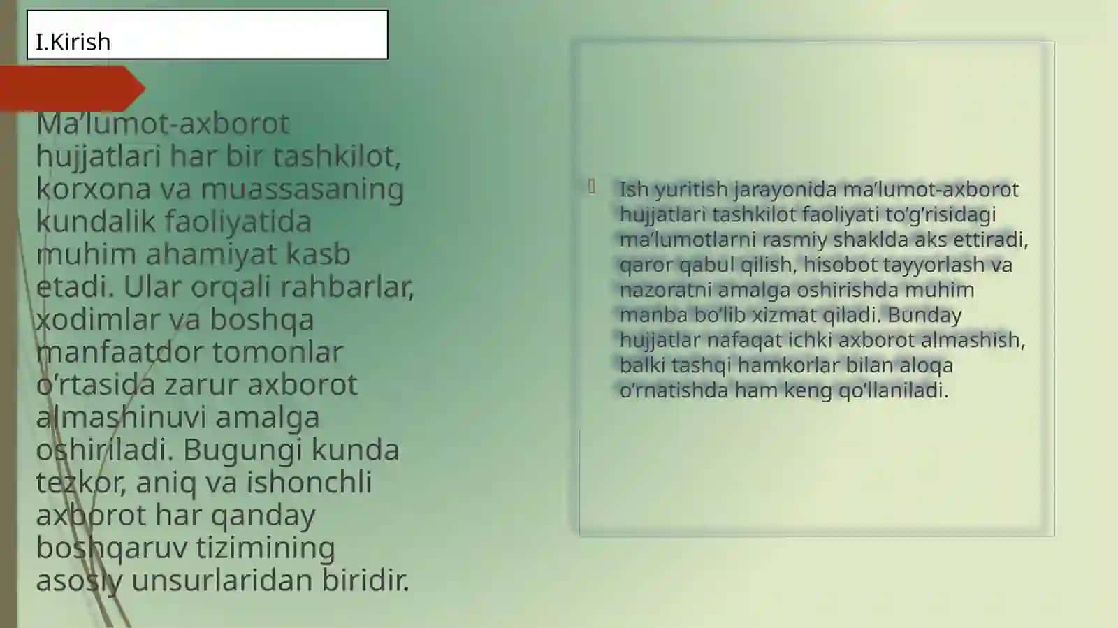 Ma’lumot- axborot hujjatlari bilan ishlash 3