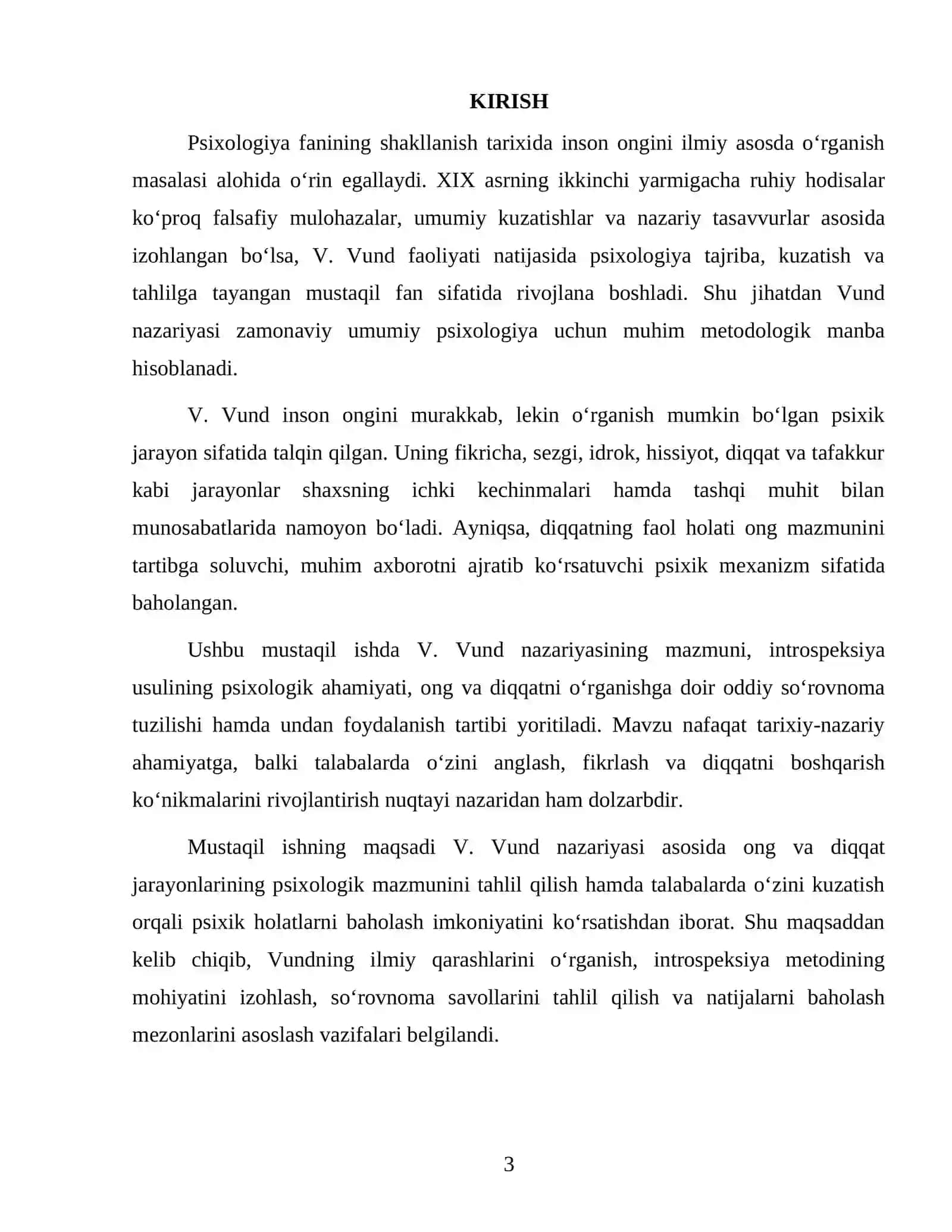 UMUMIY PSIXOLOGIYA FANIDAN MUSTAQIL ISHI 3