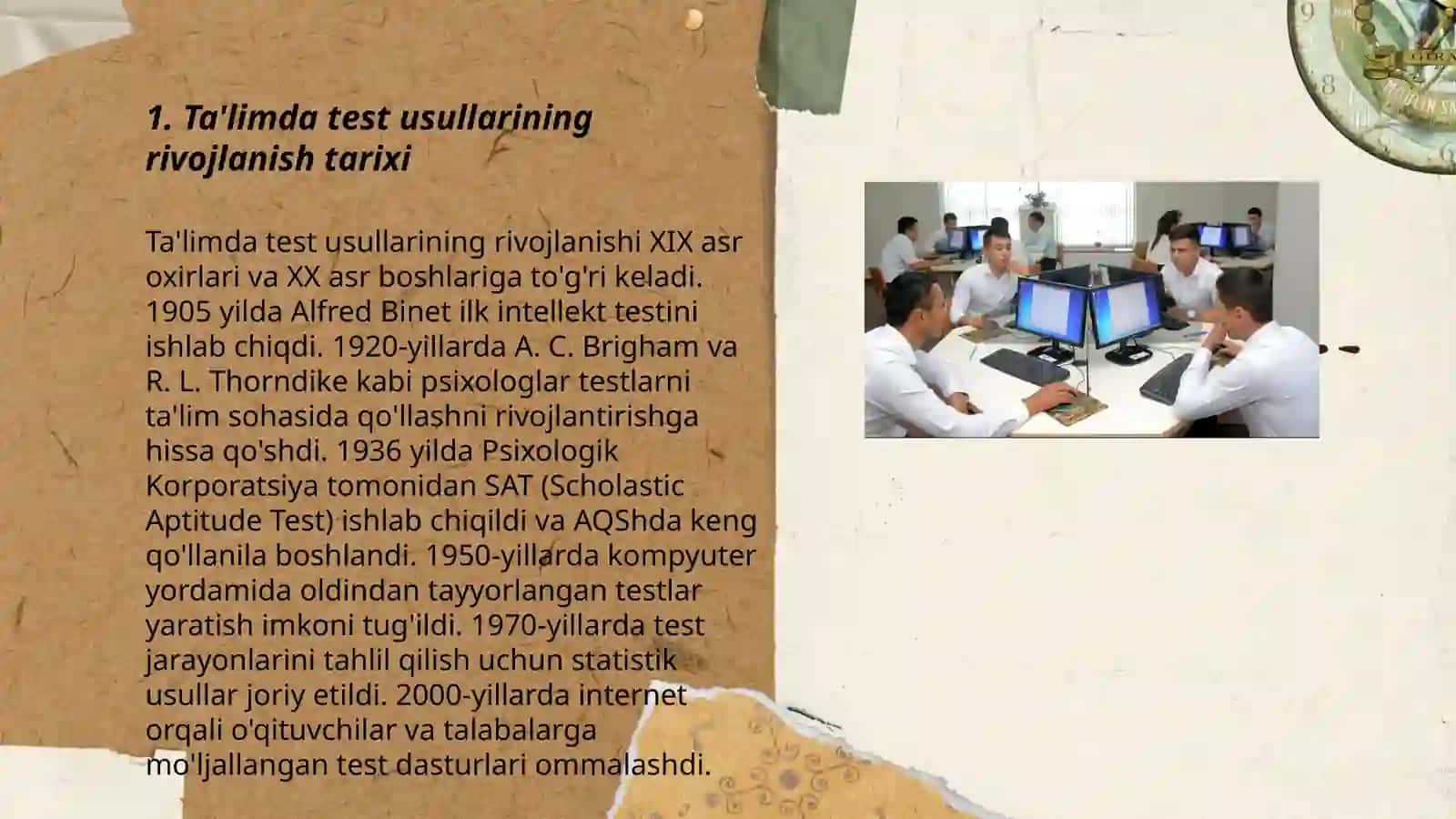 Ta'limda test metodi qo'llash tarixi haqida 3