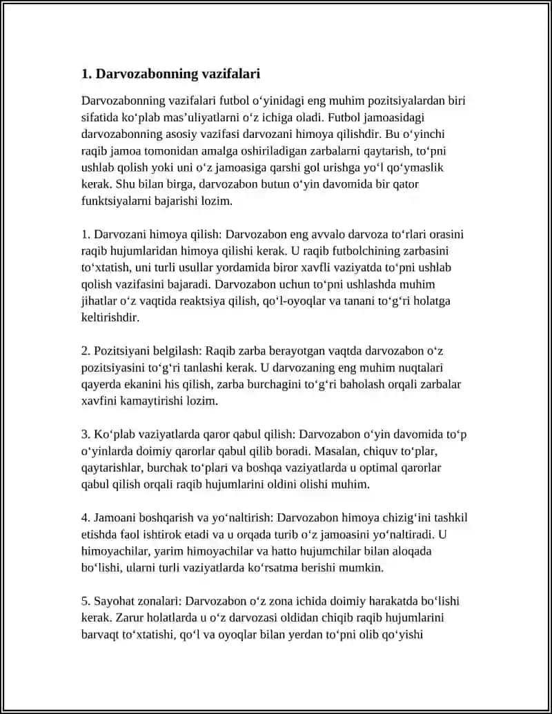 O’YINCHI POZITSIYALARI VA ULARNING VAZIFALARI 3