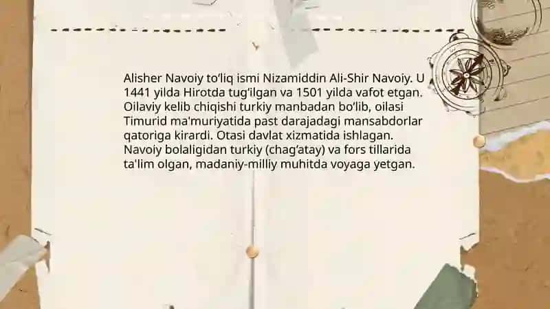 Alisher Navoiyning hayoti va oilaviy kelib chiqishi 3