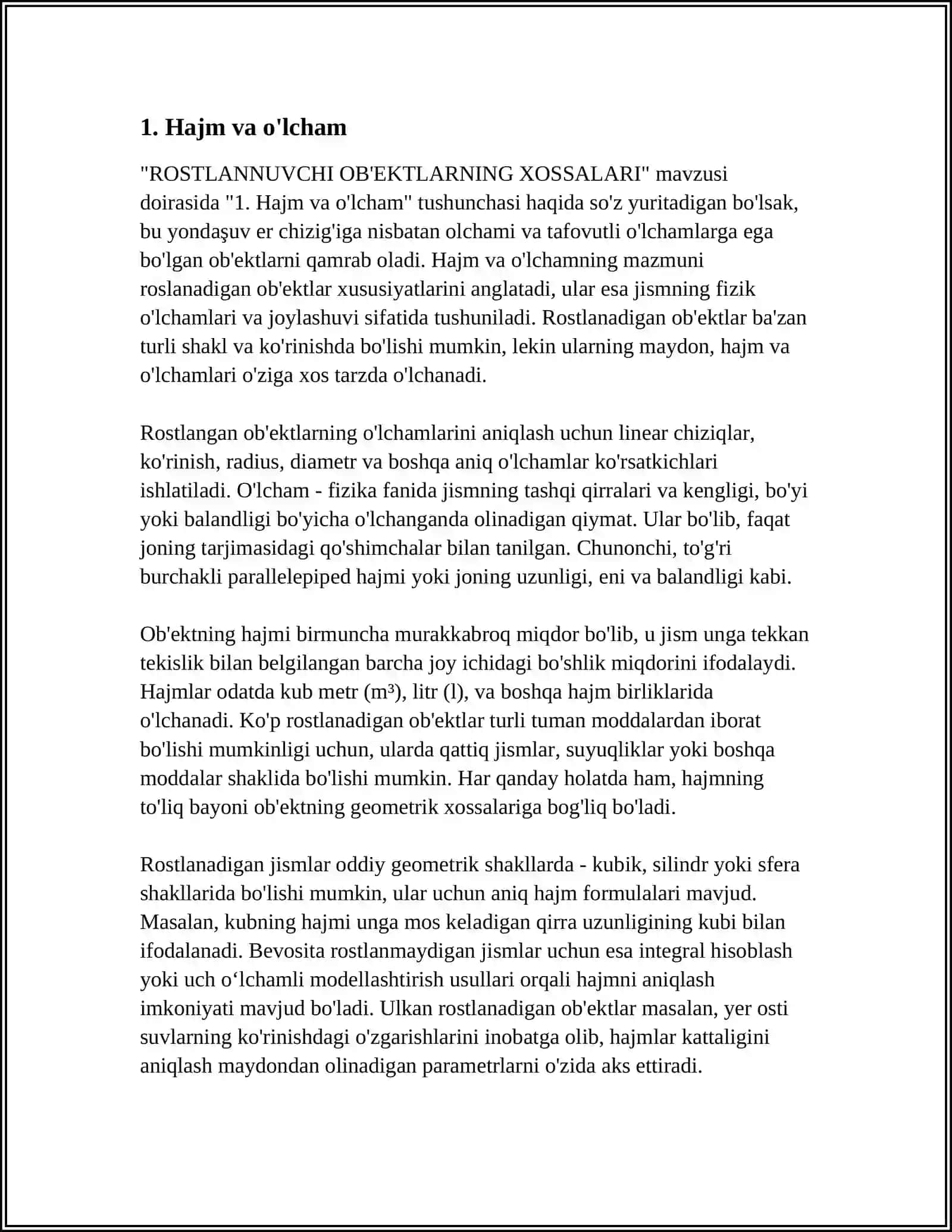 ROSTLANNUVCHI OB'EKTLARNING XOSSALARI 3