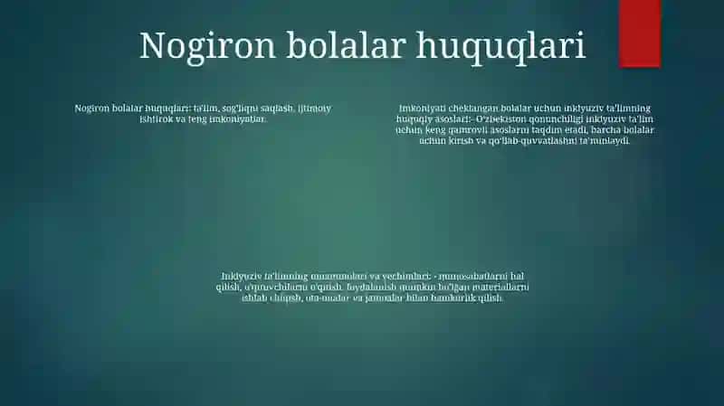 Imkoniyati Cheklangan Bolalarni Ta'Limga Jalb Etishning Huquqiy Asoslari 3