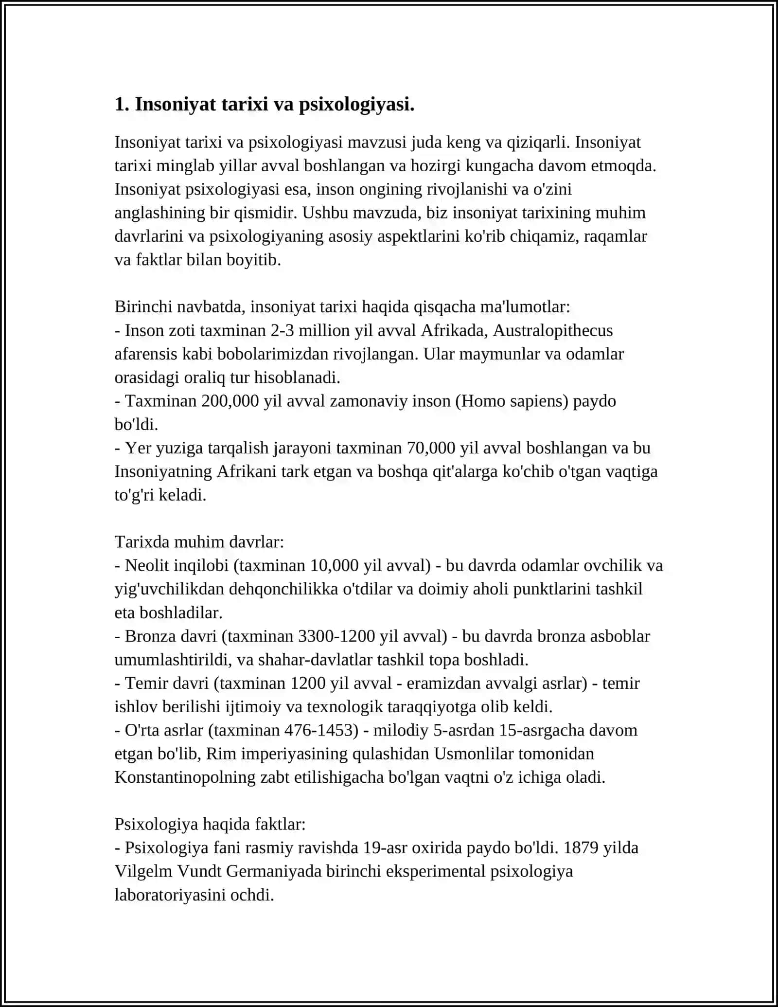PSIXIKA HAQIDA UMUMIY TUSHUNCHA. INSON PSIXIKASINING IJTIMOIY-TARIXIY TABIATI 3