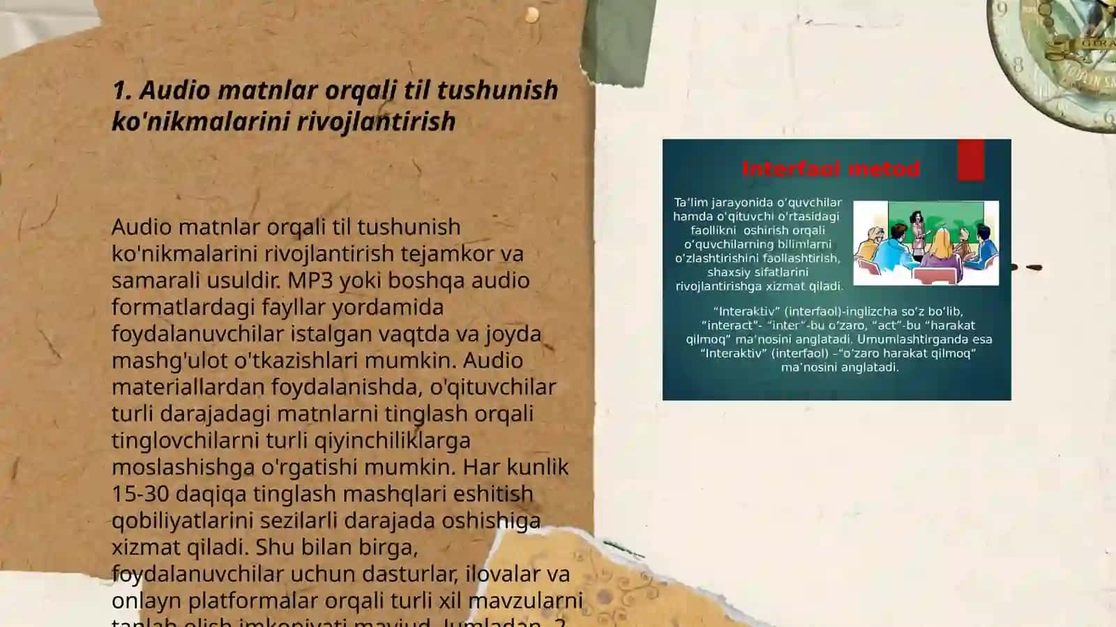 Oʻzbek tili darslarida audio matnlar bilan ishlashish 3