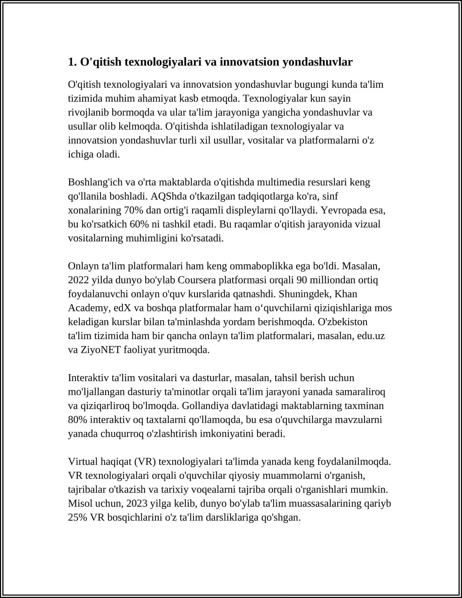 O'QITISH METODLARI BO'YICHA MATERIALLAR TAYYORLASH 3