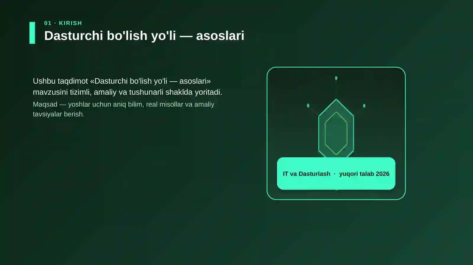 Dasturchi bo'lish yo'li — asoslari 3