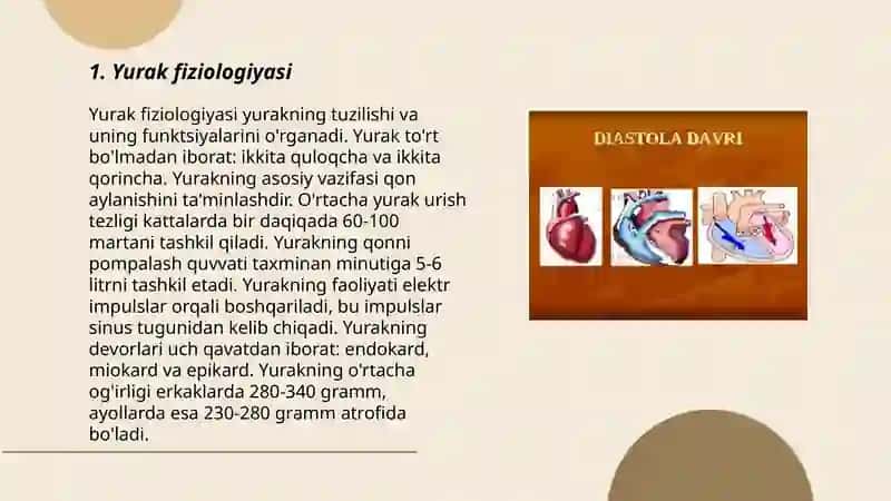Yurak qon tomirlar fiziologiyasi 3