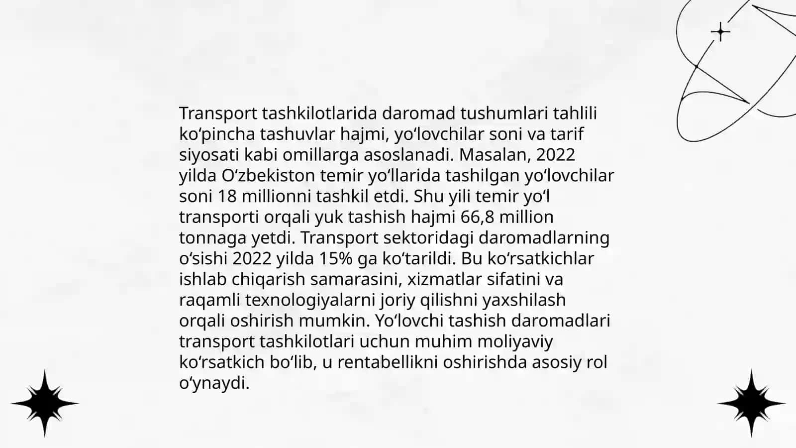 Transport tashkilotlarida daromad va xarajatlar auditining xususyatlari 3