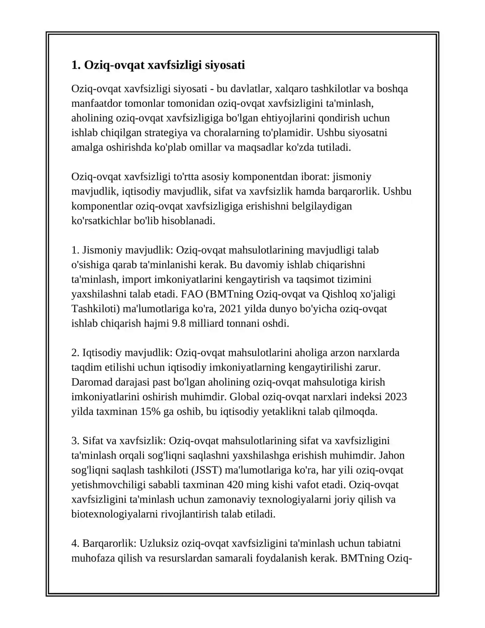AGRAR SIYOSAT OZIQ-OVQAT TA,MINOTI VA XAVFSIZLIGI MUAMMOLARI 3