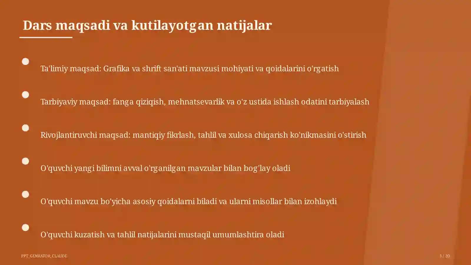 Grafika va shrift san'ati (6-sinf) 3