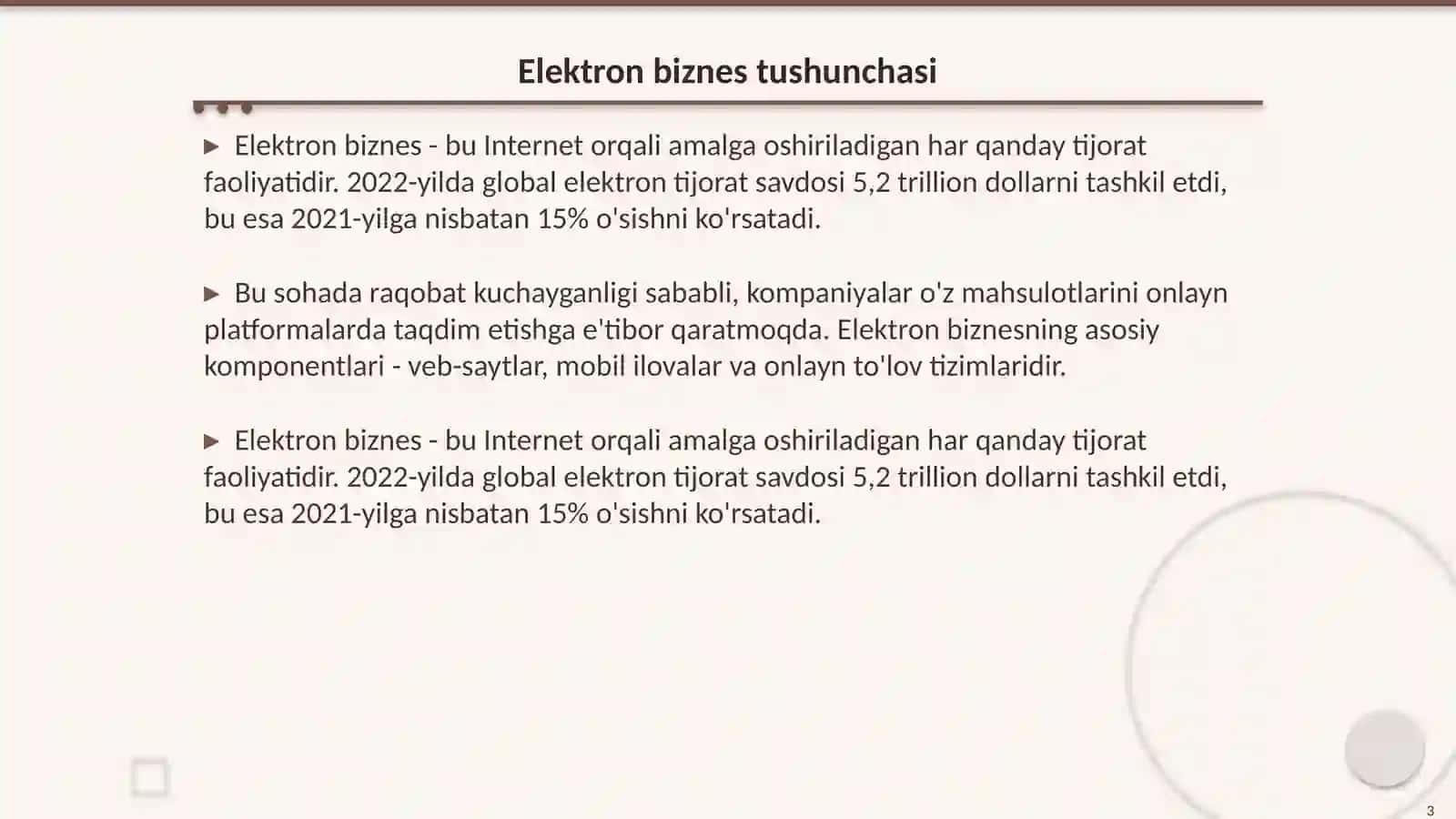Elektron biznes va mobil tijorat 3