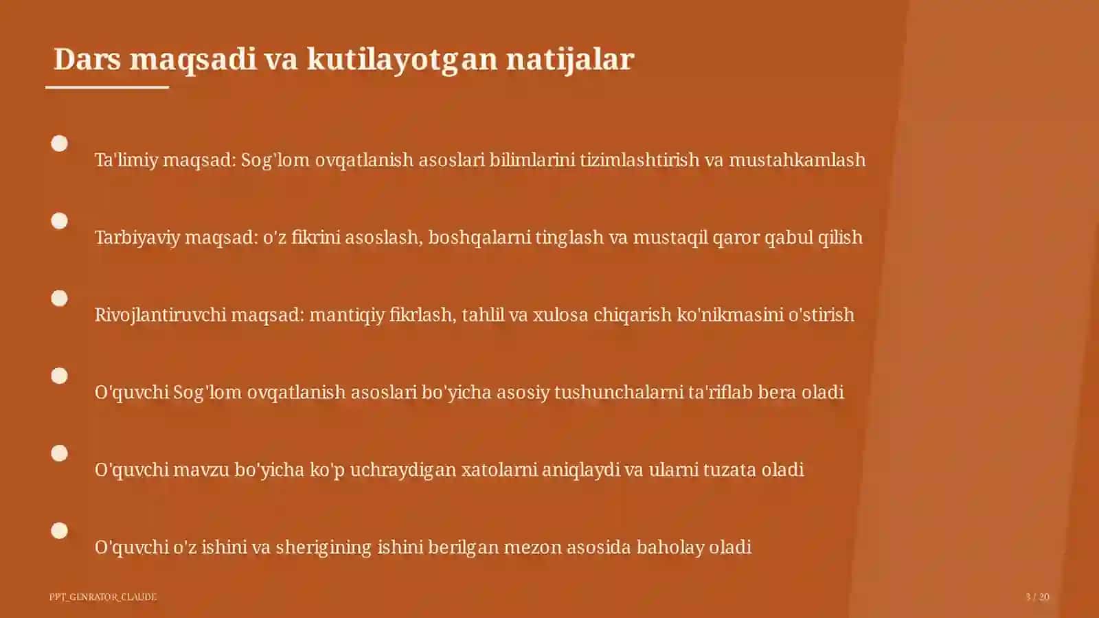Sog'lom ovqatlanish asoslari (3-sinf) 3