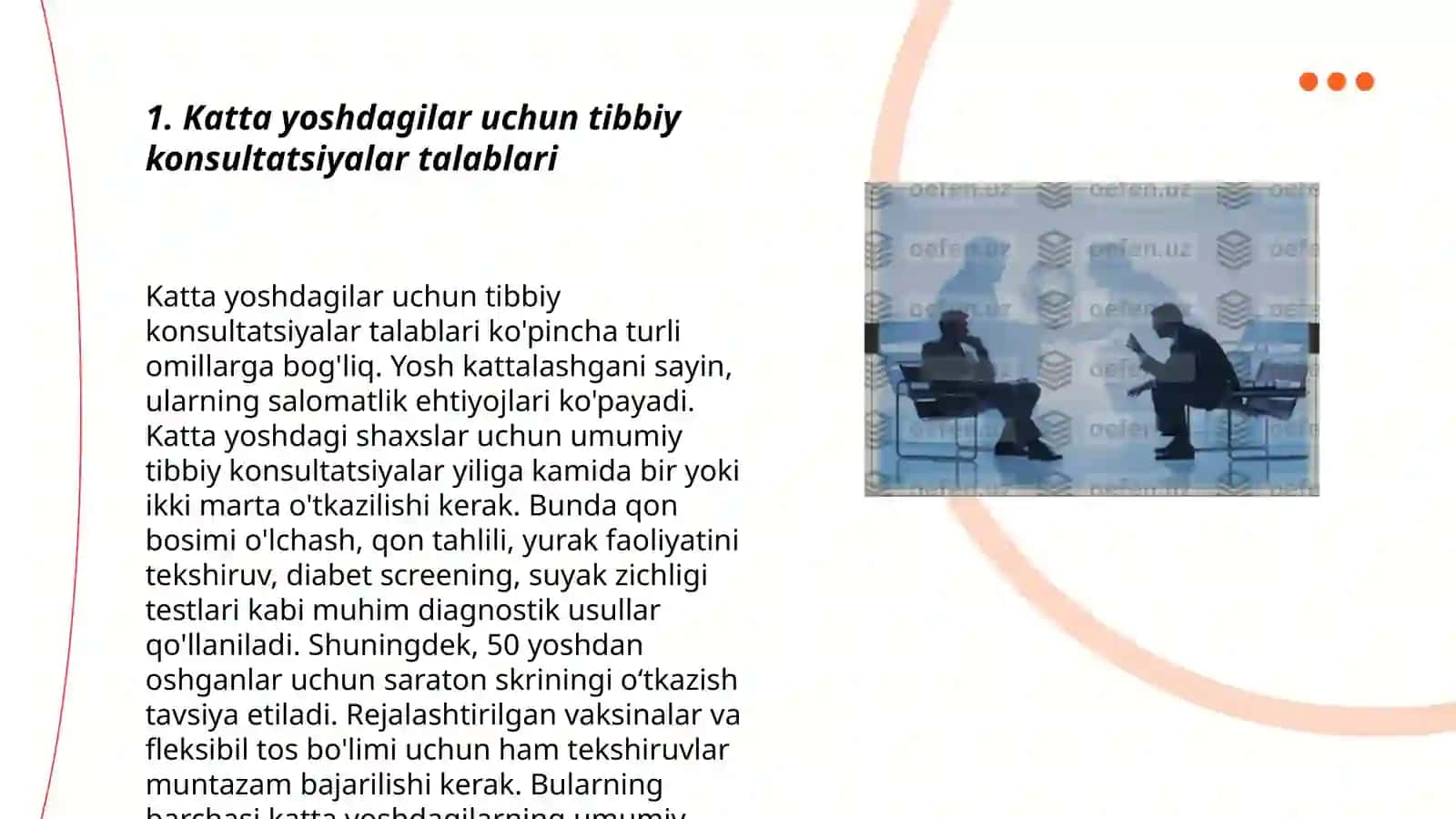 Katta yoshdagilar konsultatsiyasiga doir talablar 3