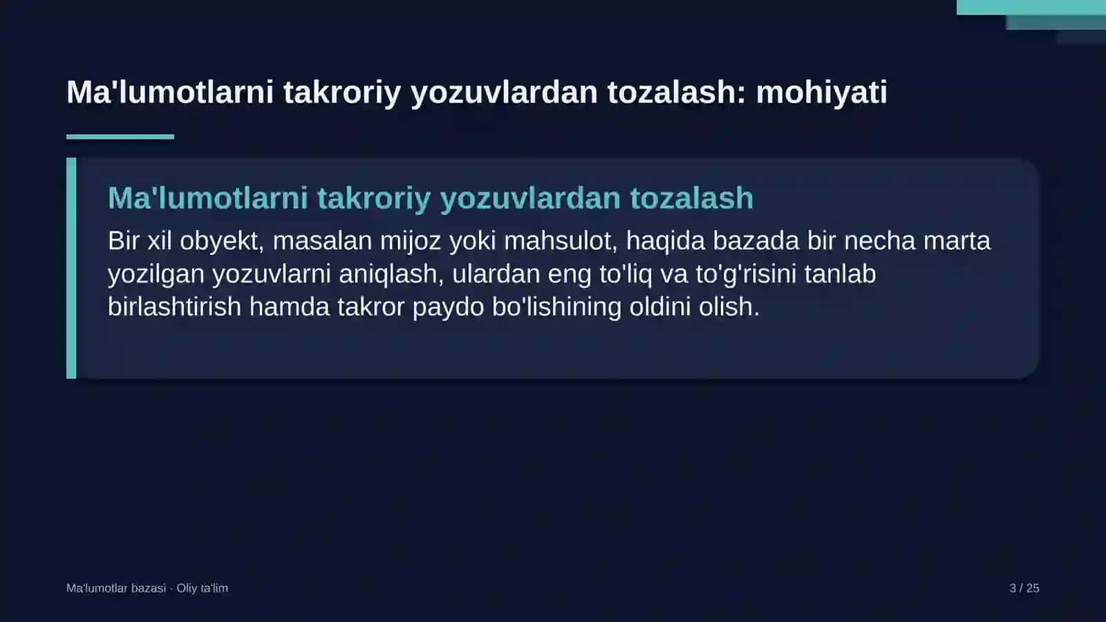qandolatchilik fabrikalarida ma'lumotlarni takroriy yozuvlardan tozalash 9219 3