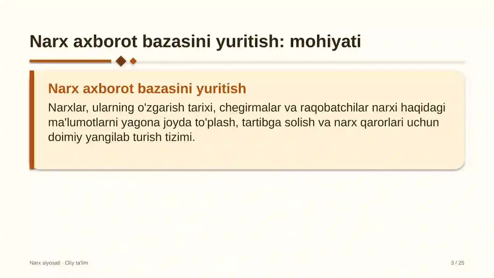 shahar yo'lovchi transportida narx axborot bazasini yuritish 2525 3