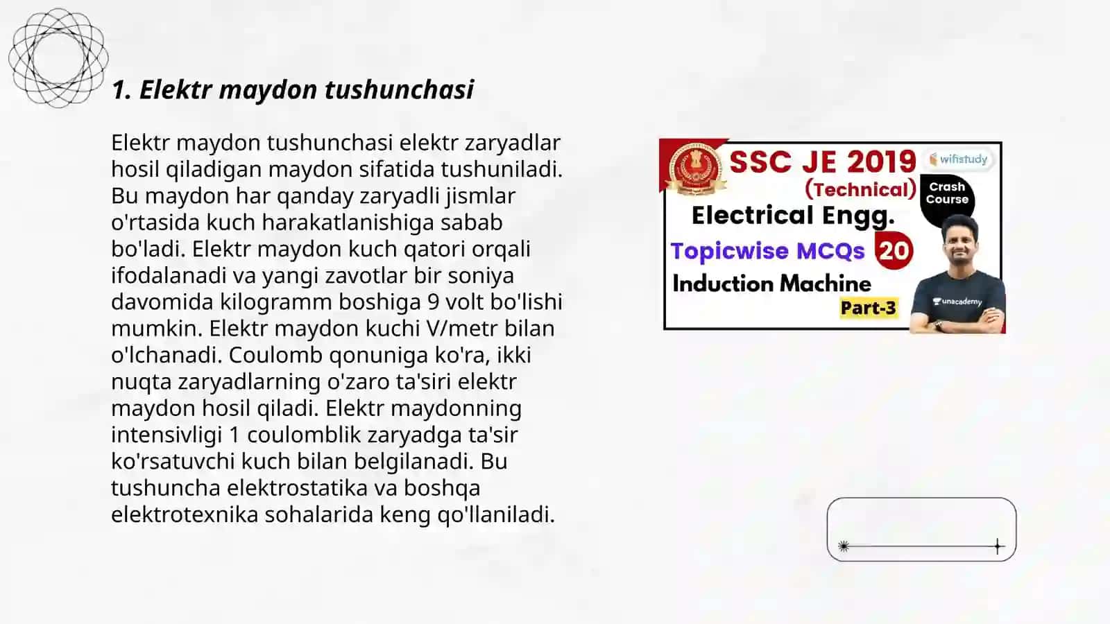 Elektr maydonida dielektriklar va o'tkazgichlar 3