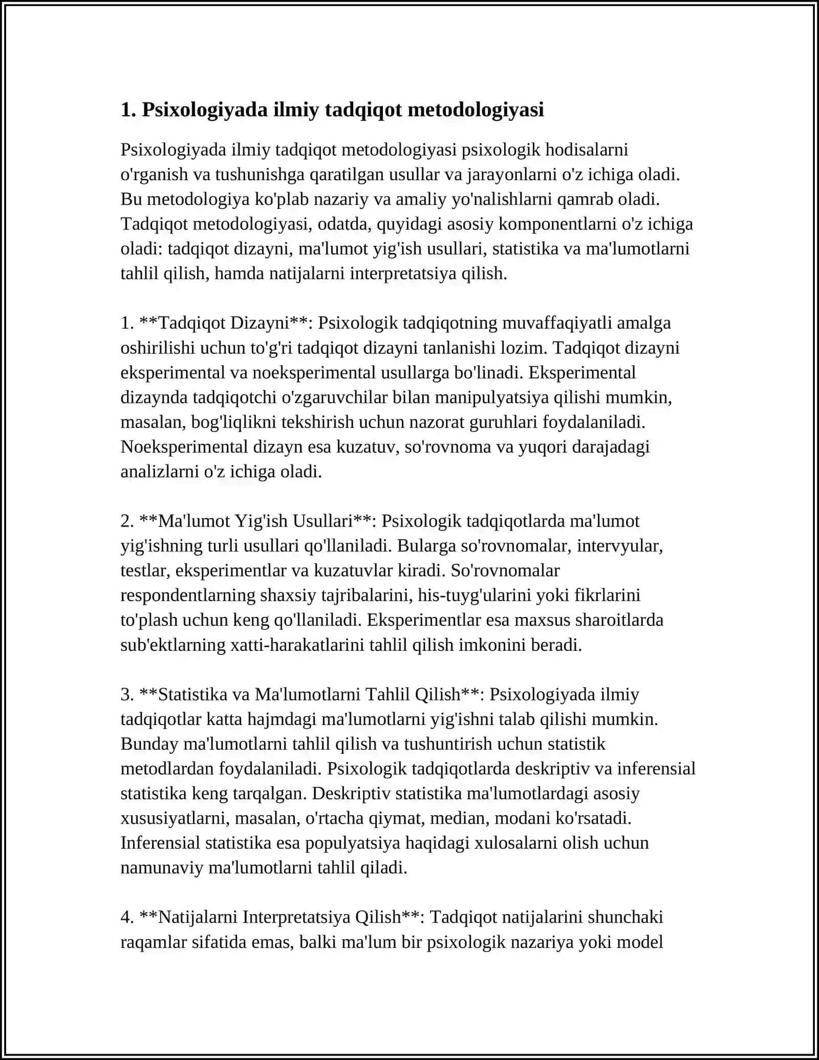 PSIXOLOGIYA METODOLOGIYASI VA METODLARI 3