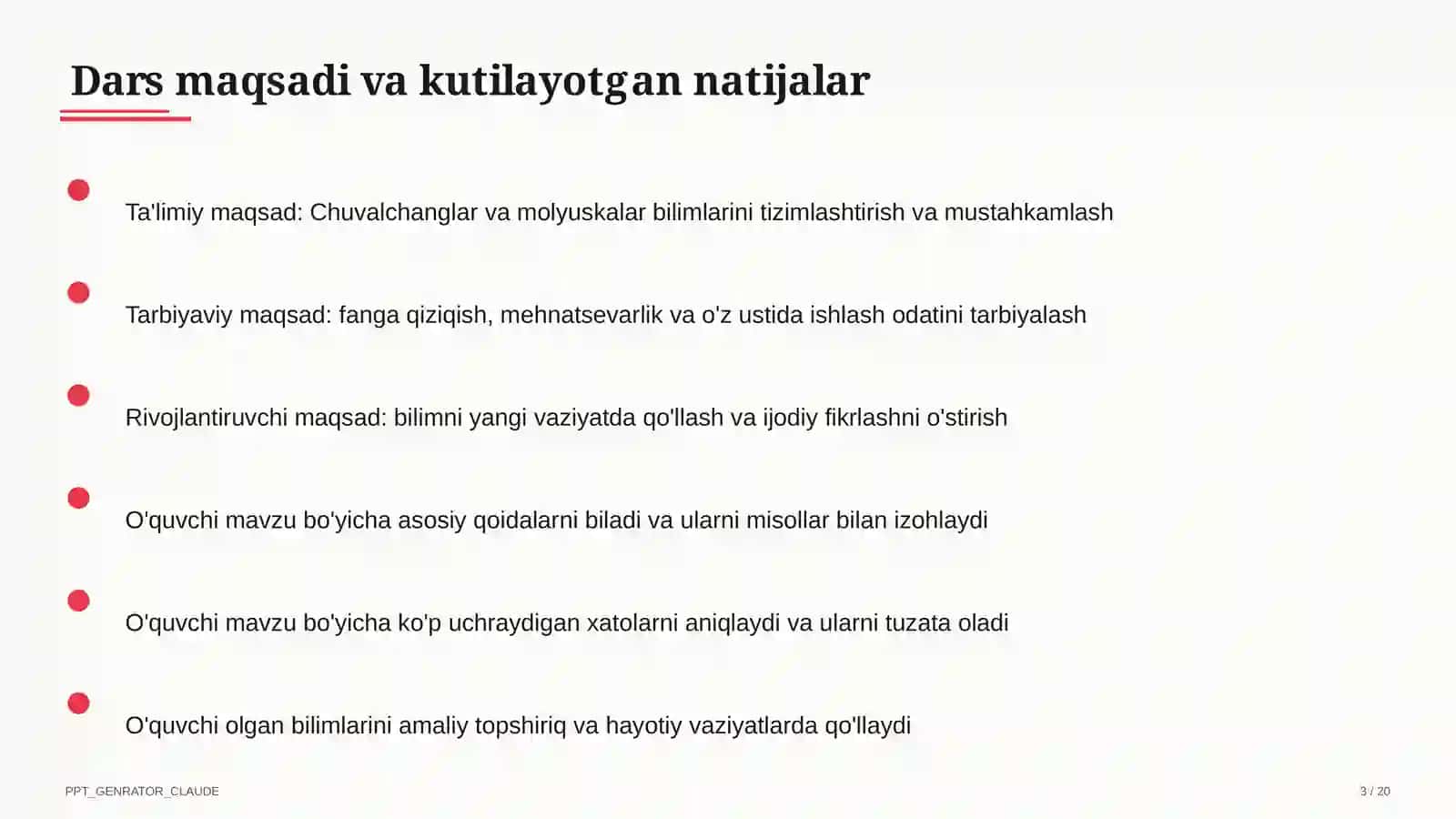 Chuvalchanglar va molyuskalar (7-sinf) 3