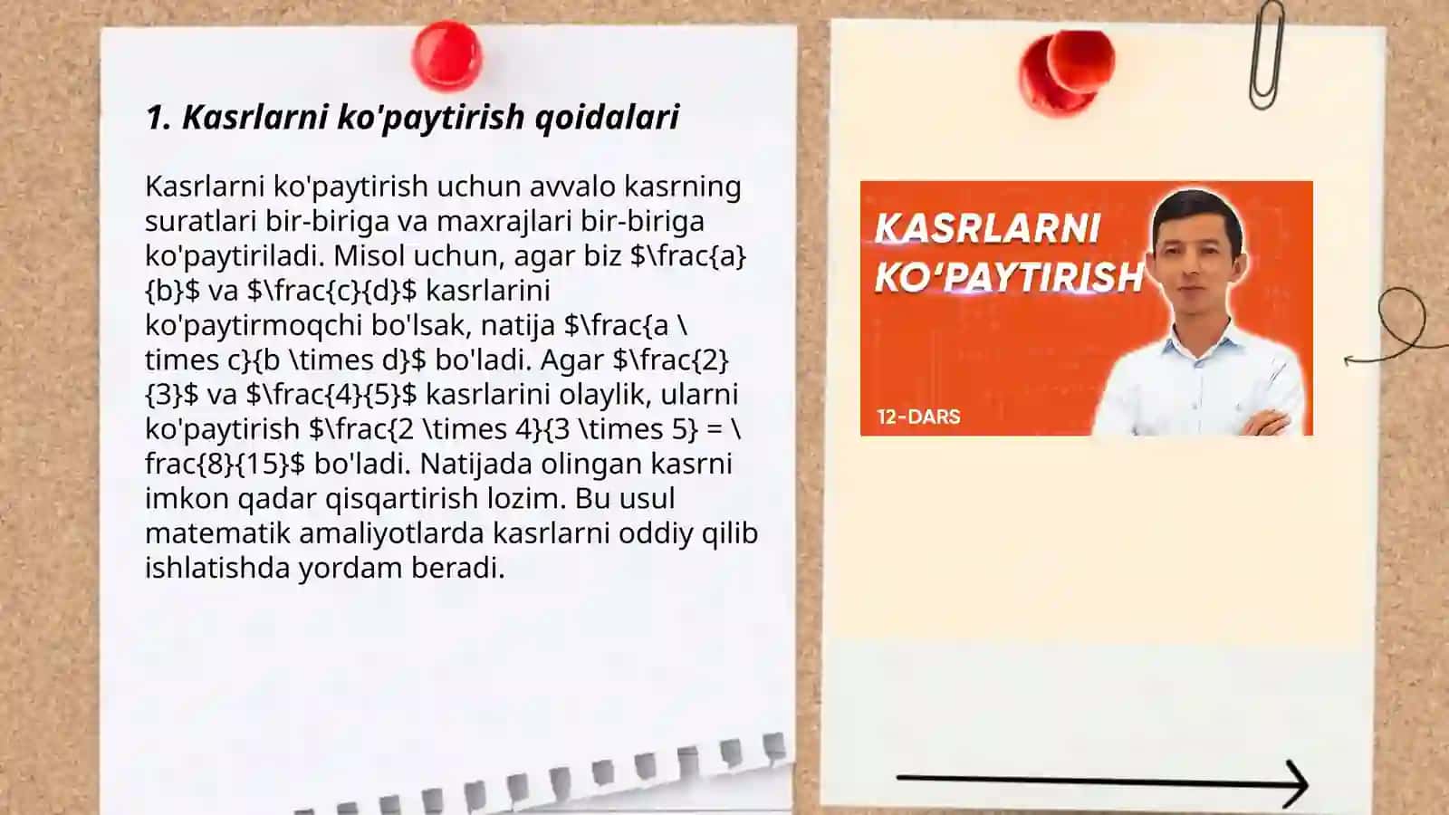 Kasrlarni ko'paytirish 3
