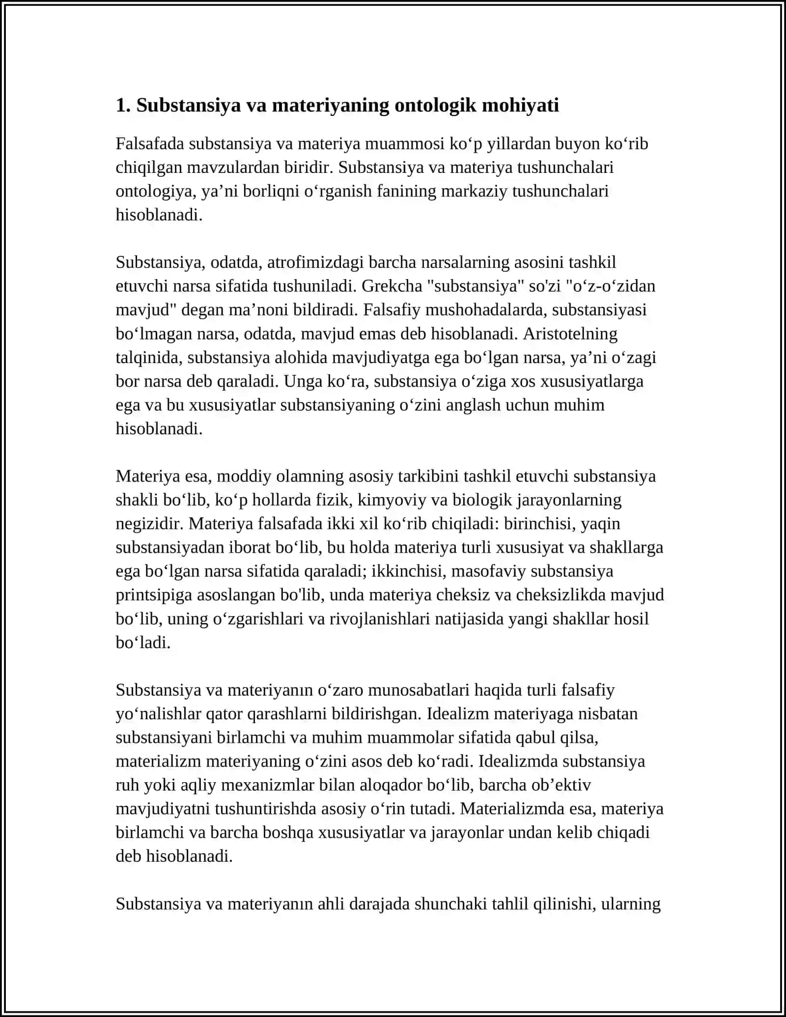 FALSAFADA SUBSTANSIYA VA MATERIYA MUAMMOSI 3