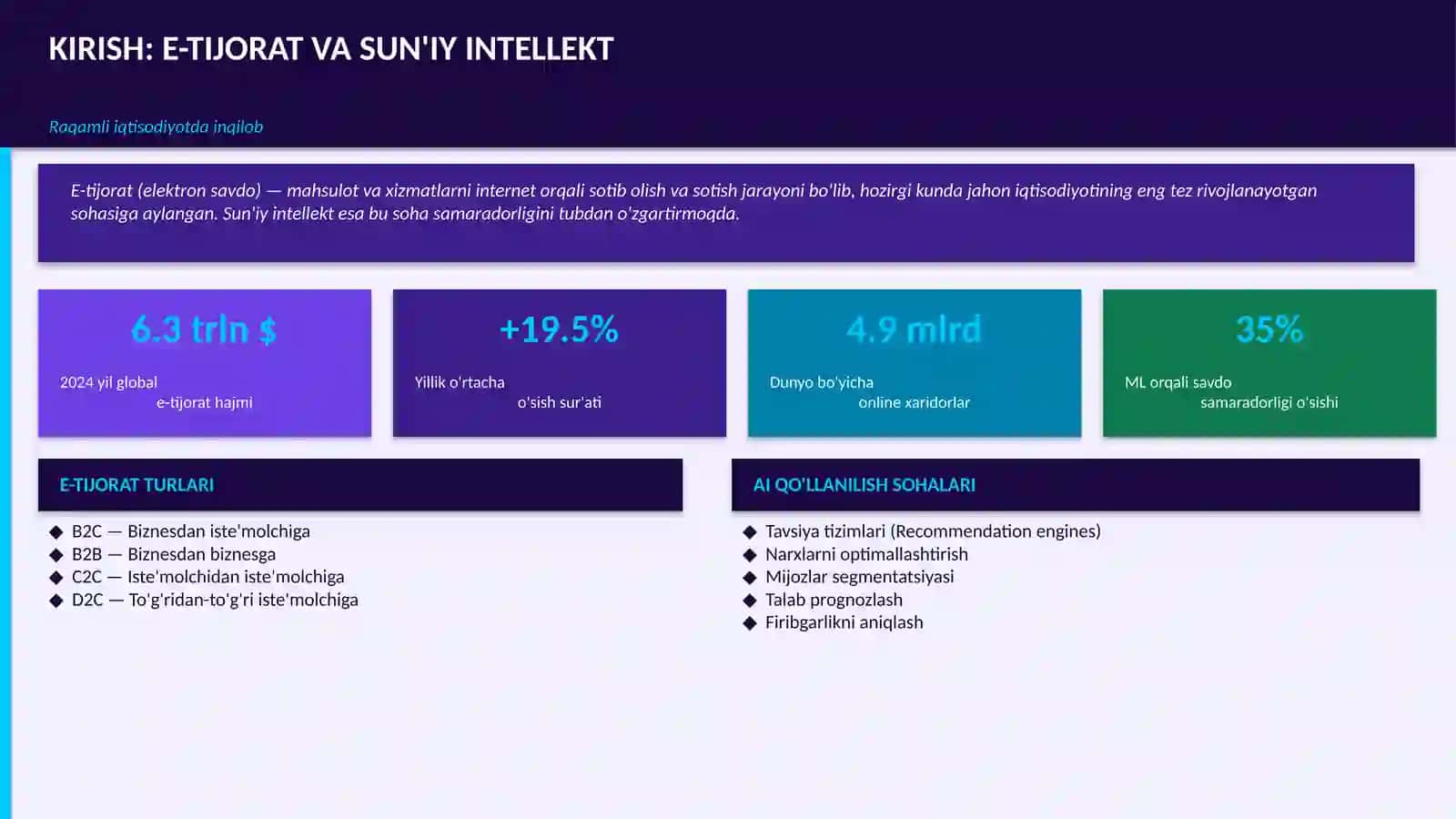 SUN'IY INTELLEKT USULLARI (MACHINE LEARNING) 3