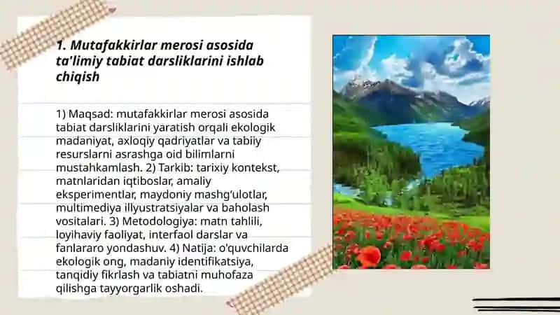 Mutafakkirlar merosi asosida ta'limiy tabiat darsliklarini ishlab chiqish 3