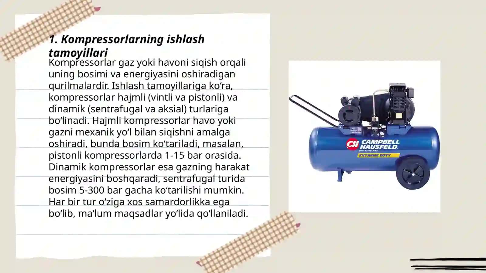 Kompressor mashinalari. Gaz va bugʻlarning oqib chiqishi 3