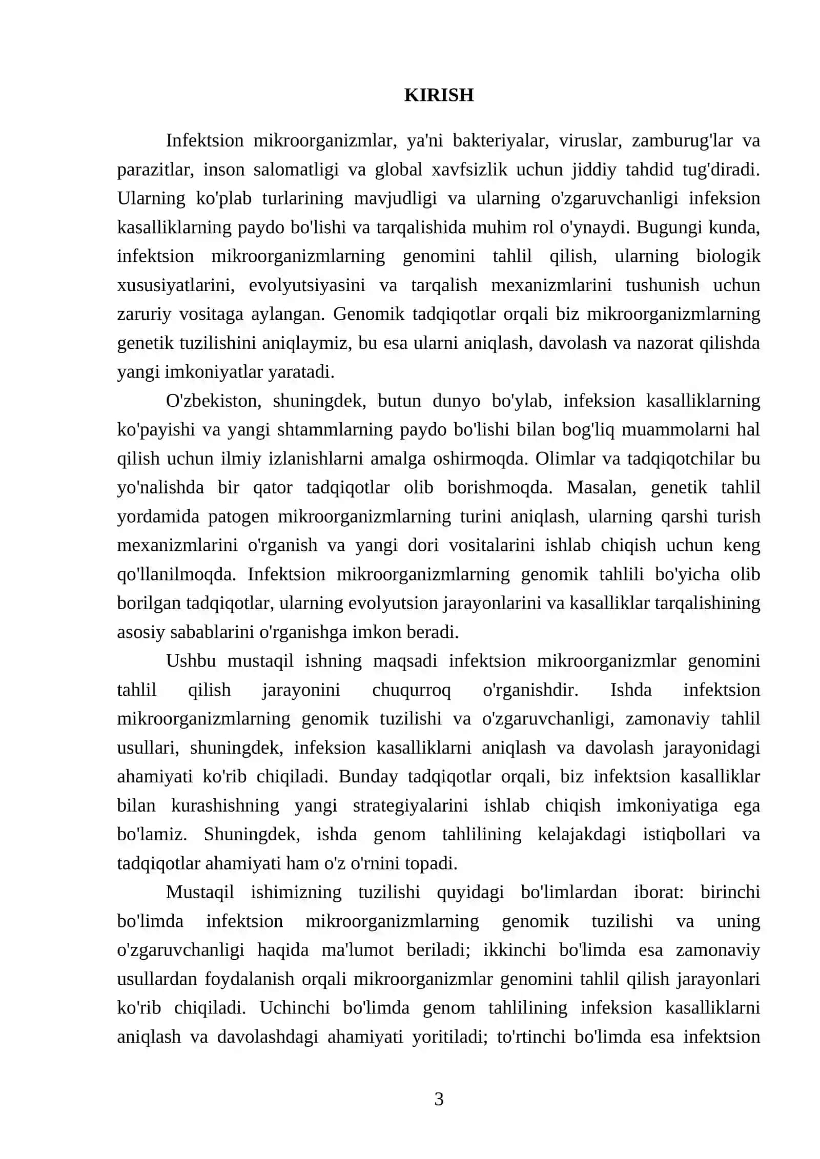 Genetika va Genomika Fanidan Tayyorlagan Mustaqil Ishi 3