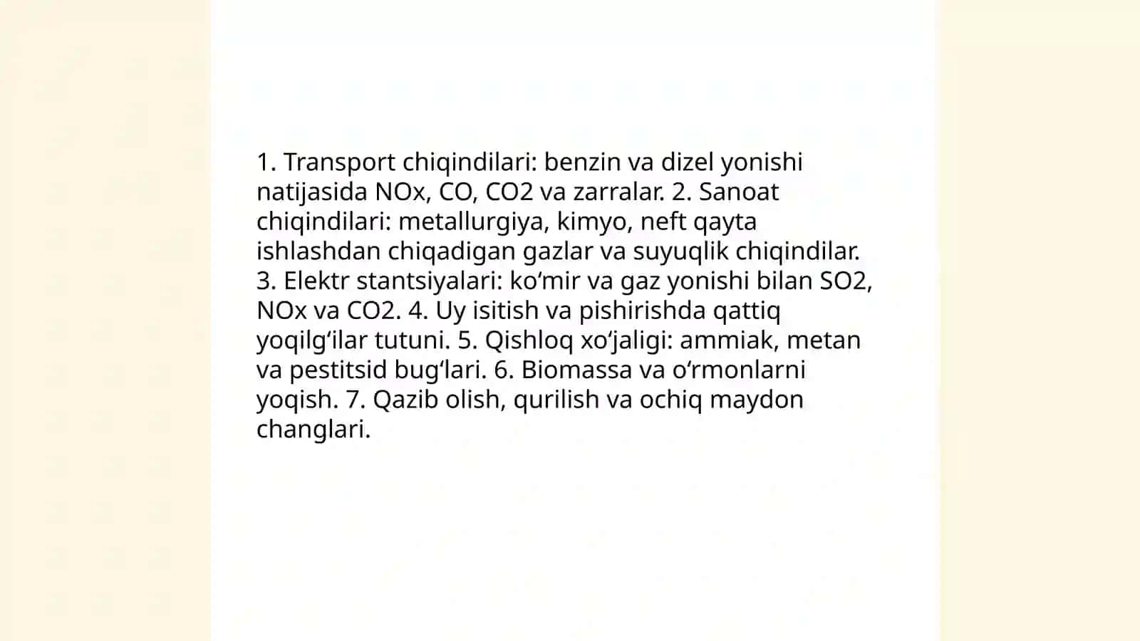 Atmasferani ifloslanishi va uni bartaraf qilish yo'llari 3