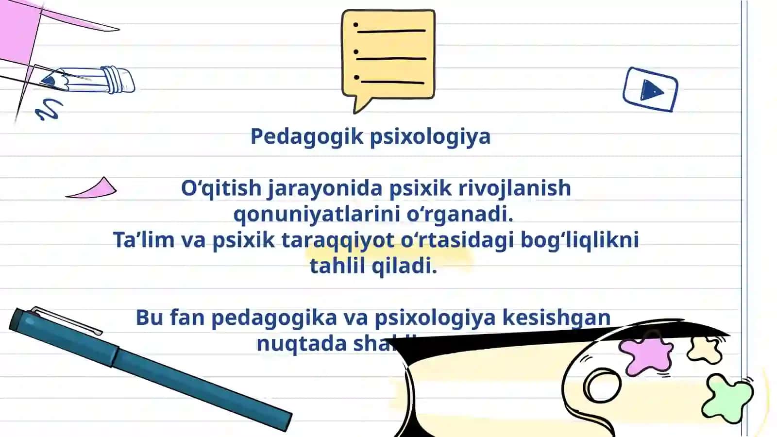Pedagogik psixologiya: predmet, tuzilma, muammolari va yuzaga kelish tarixi 3