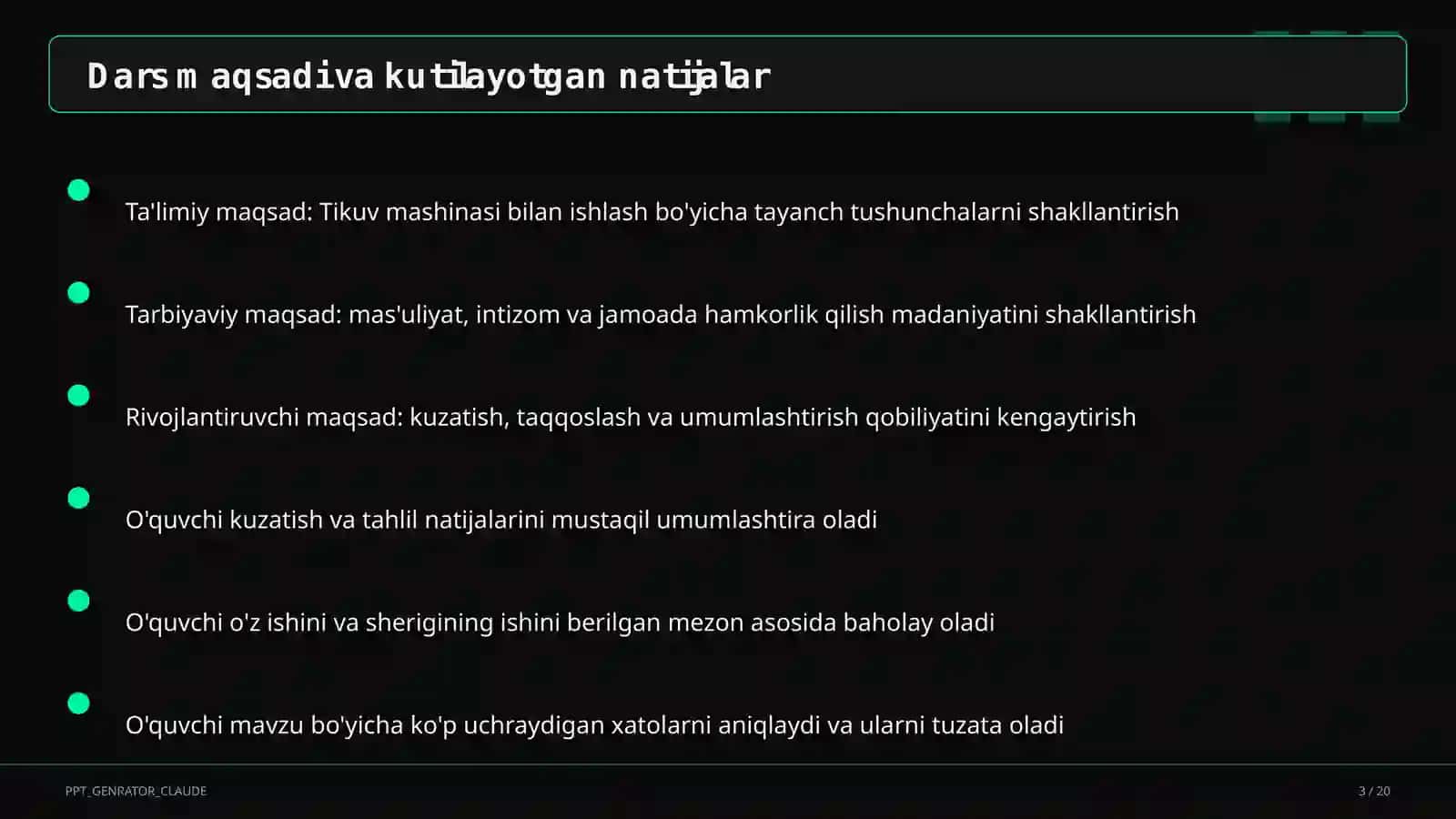 Tikuv mashinasi bilan ishlash (6-sinf) 3