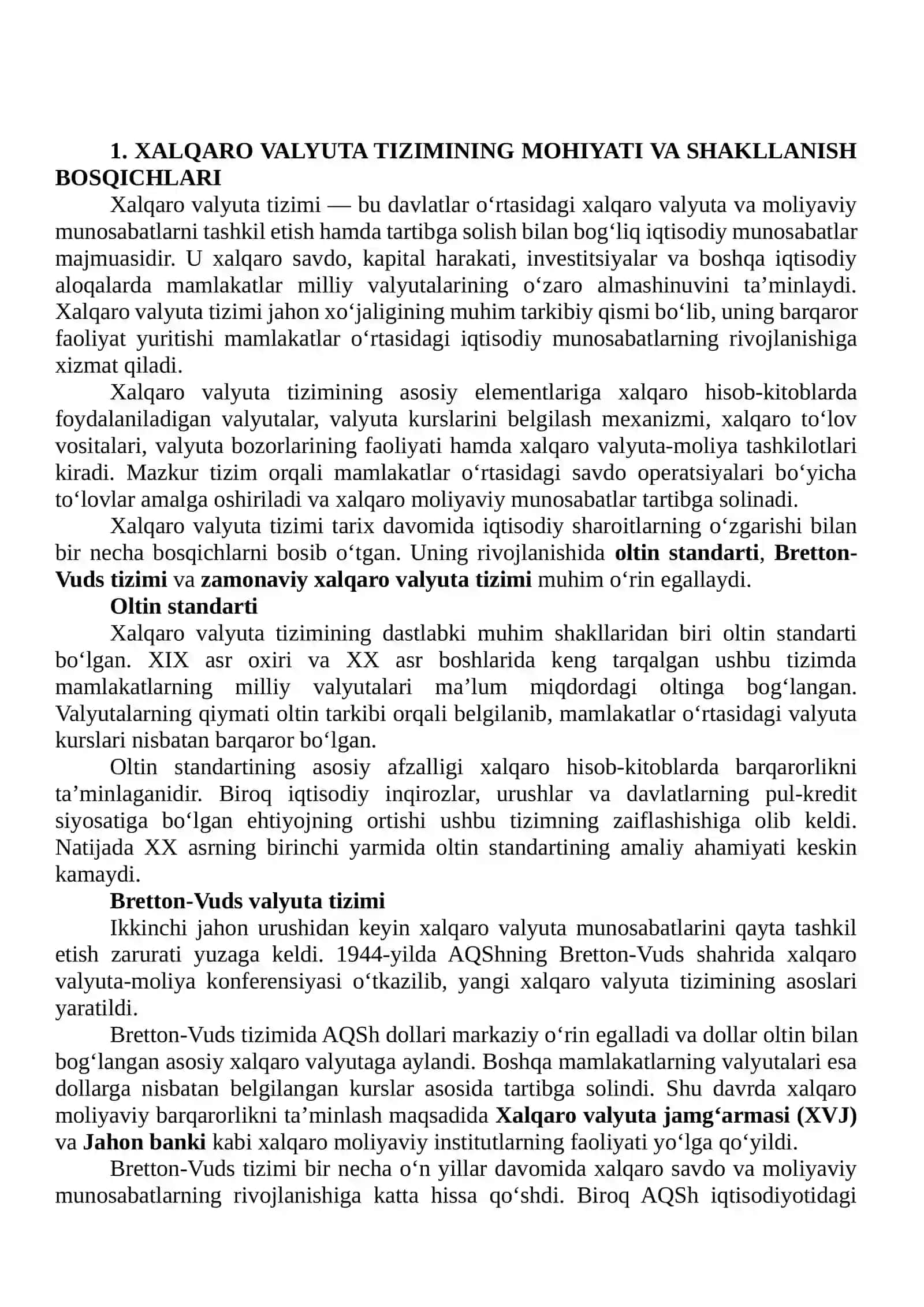 Xalqaro valyuta tizimi va valyuta kurslarining iqtisodiy rivojlanishga ta’siri 3