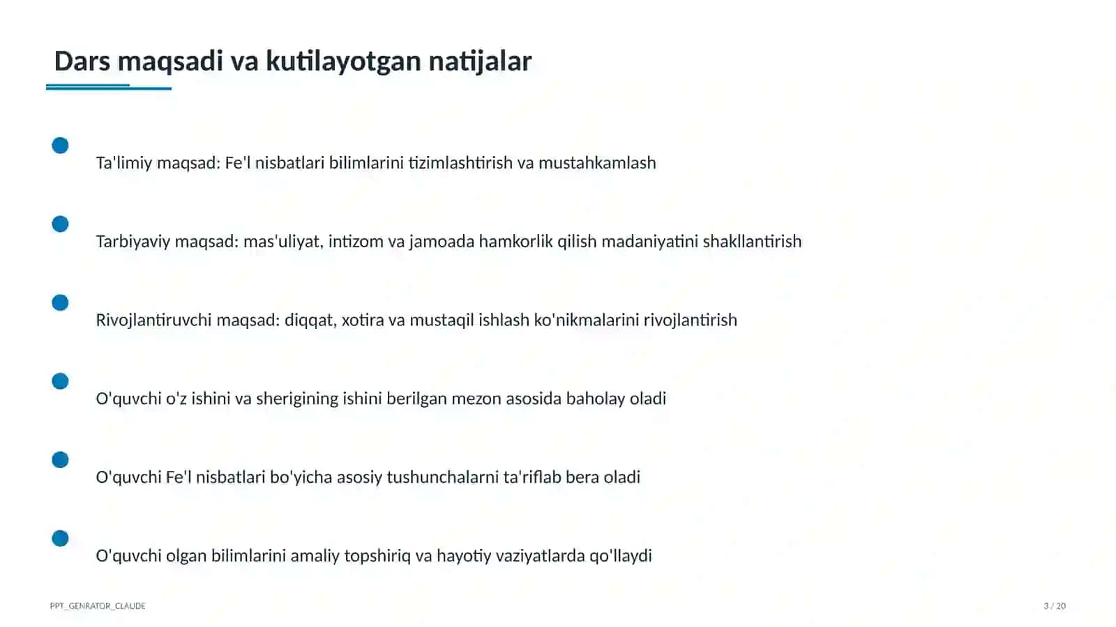 Fe'l nisbatlari (7-sinf) 3