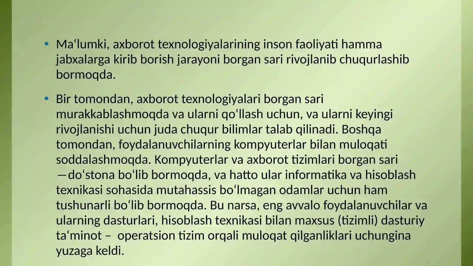 Zamonaviy axborot texnologiyalari ning dasturiy vositalari 3