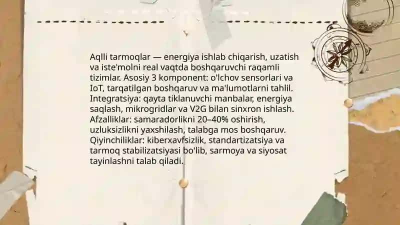 Hozirgi va kelajakdagi energiya tizimlari integratsiyasi 3