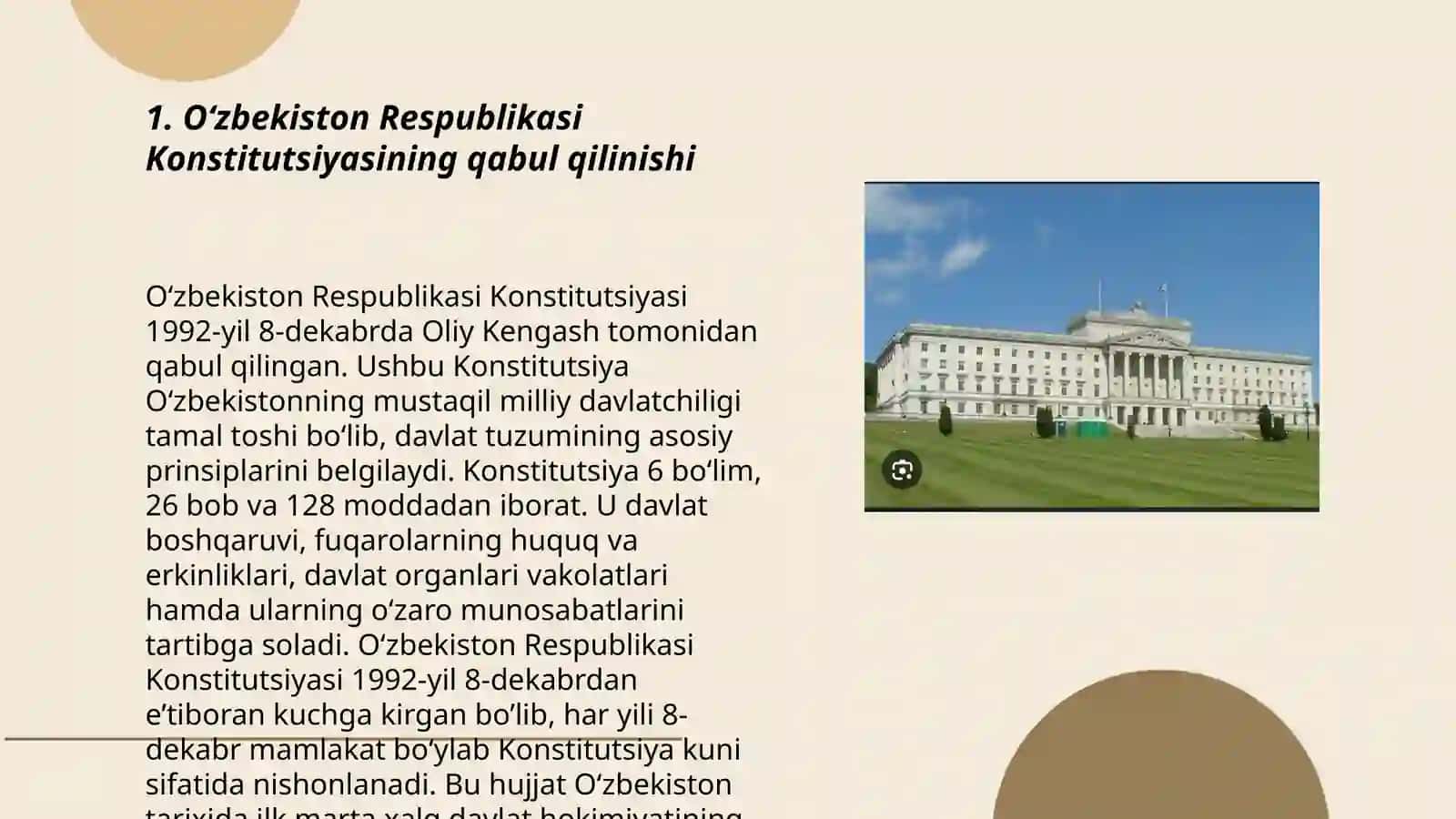 Oʻzbekiston Respublikasida Parlament tizimining shakllanish tarixi by Abduvahobova Gulsevar 3