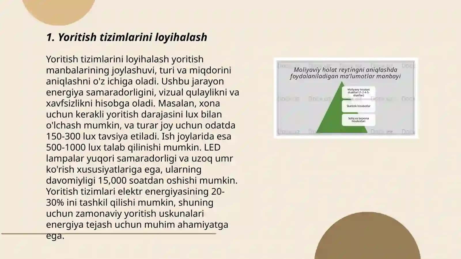 Kasalxona xonalarining tabiiy va sunʼiy yoritilganlik holatini baholash 3