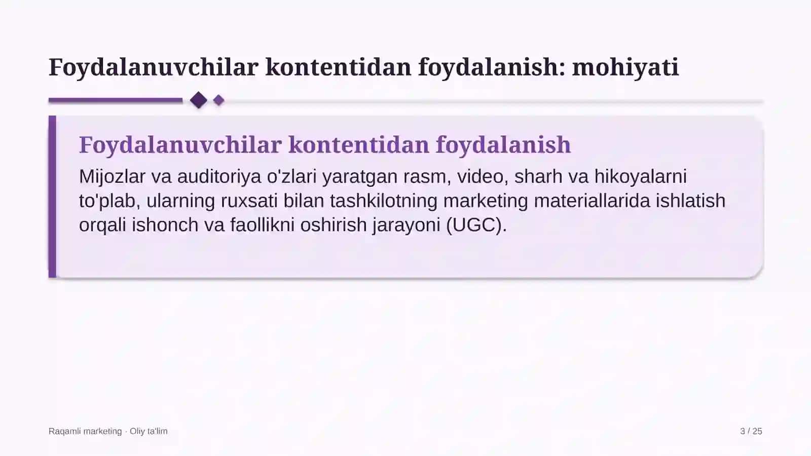 Konsalting kompaniyalarida foydalanuvchilar yaratgan kontentdan foydalanish 3