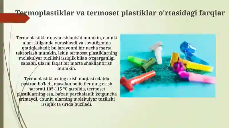 Termoplastiklar va termoset plastiklar 3