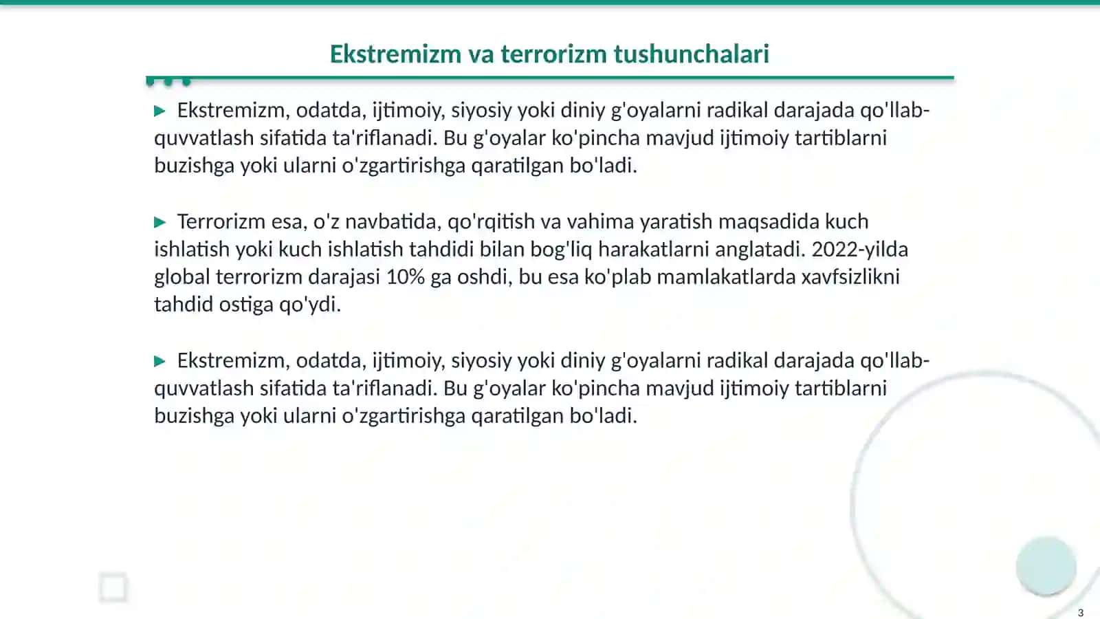Ekstremizm va terrorizm jamiyat barqarorligiga tahdid 3