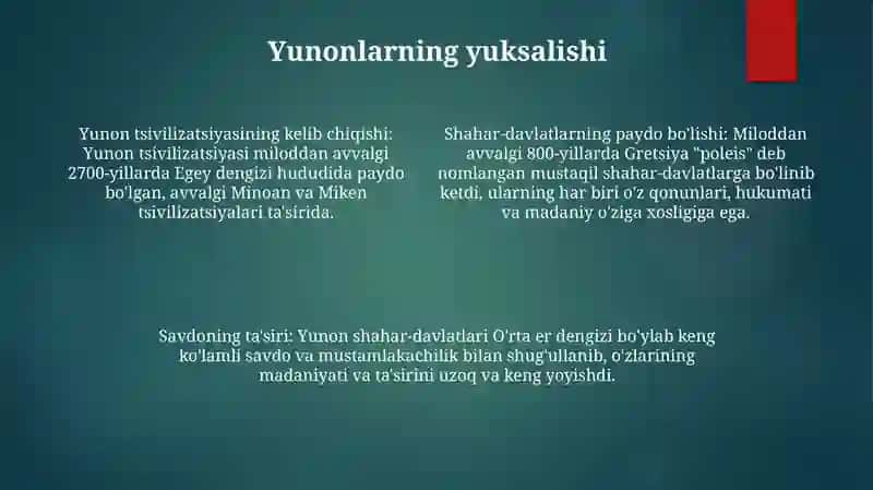 Yunonlarning yuksalishi 3